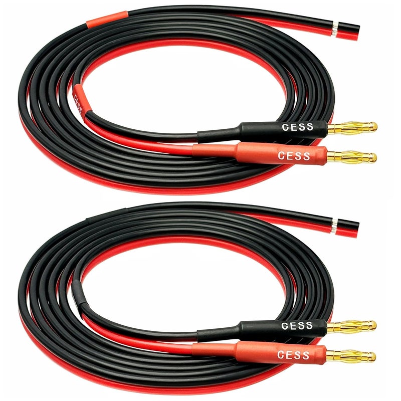 CNCESS CESS-225-6f Banana Plug Adapter Connector to Bare Wire Open End Audio Cable DIY for Speaker & Amplifier, 2-Channel, 14 Gauge (6 Feet) - Image 4